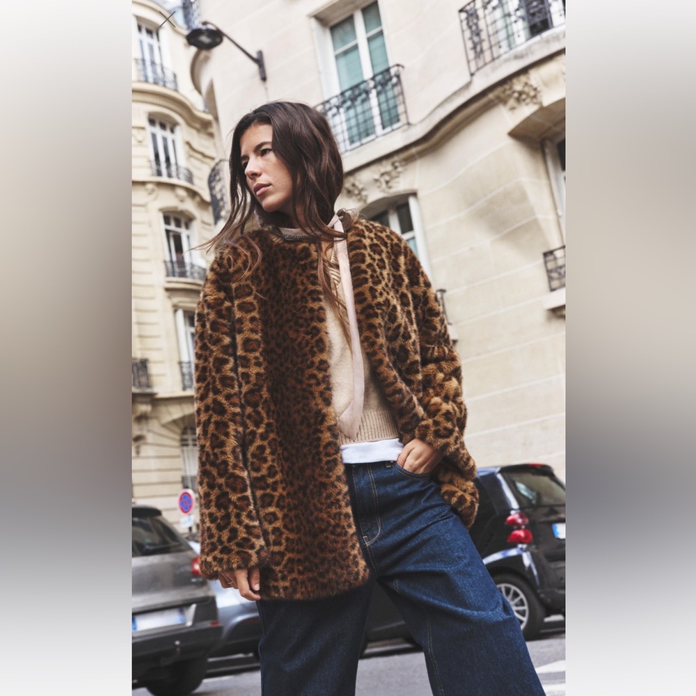 Zara fur coat M